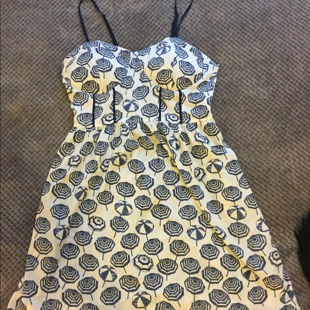 Navy and white sundress